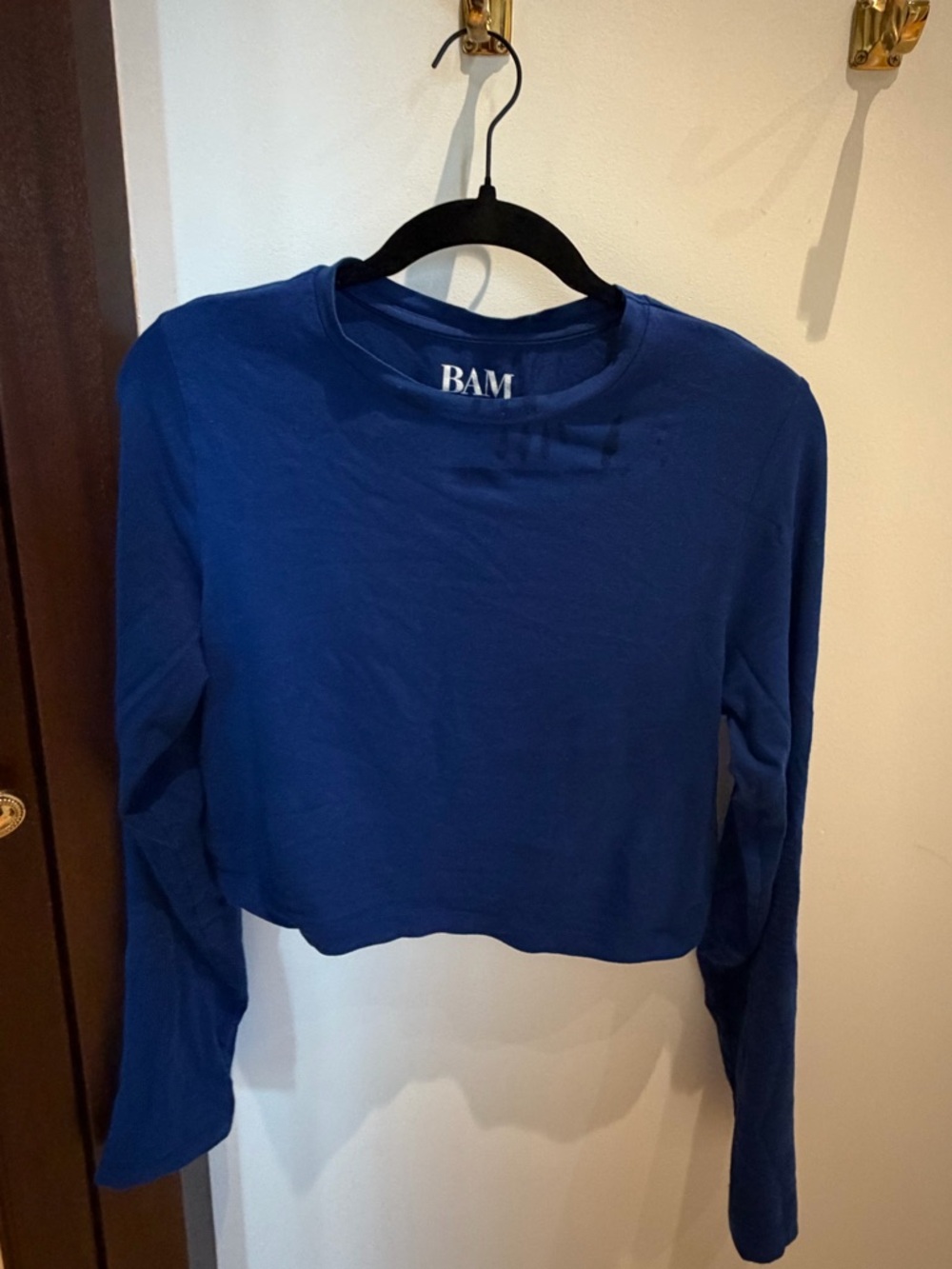 BAMBOO Royal Blue Long Sleeve Crop Top